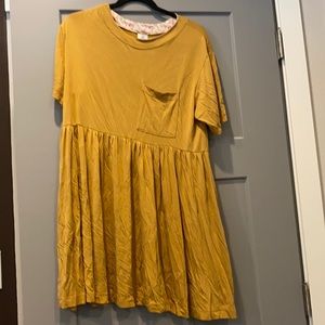Agnes and Dora Mustard Medium Kahlo Baby Doll Dress